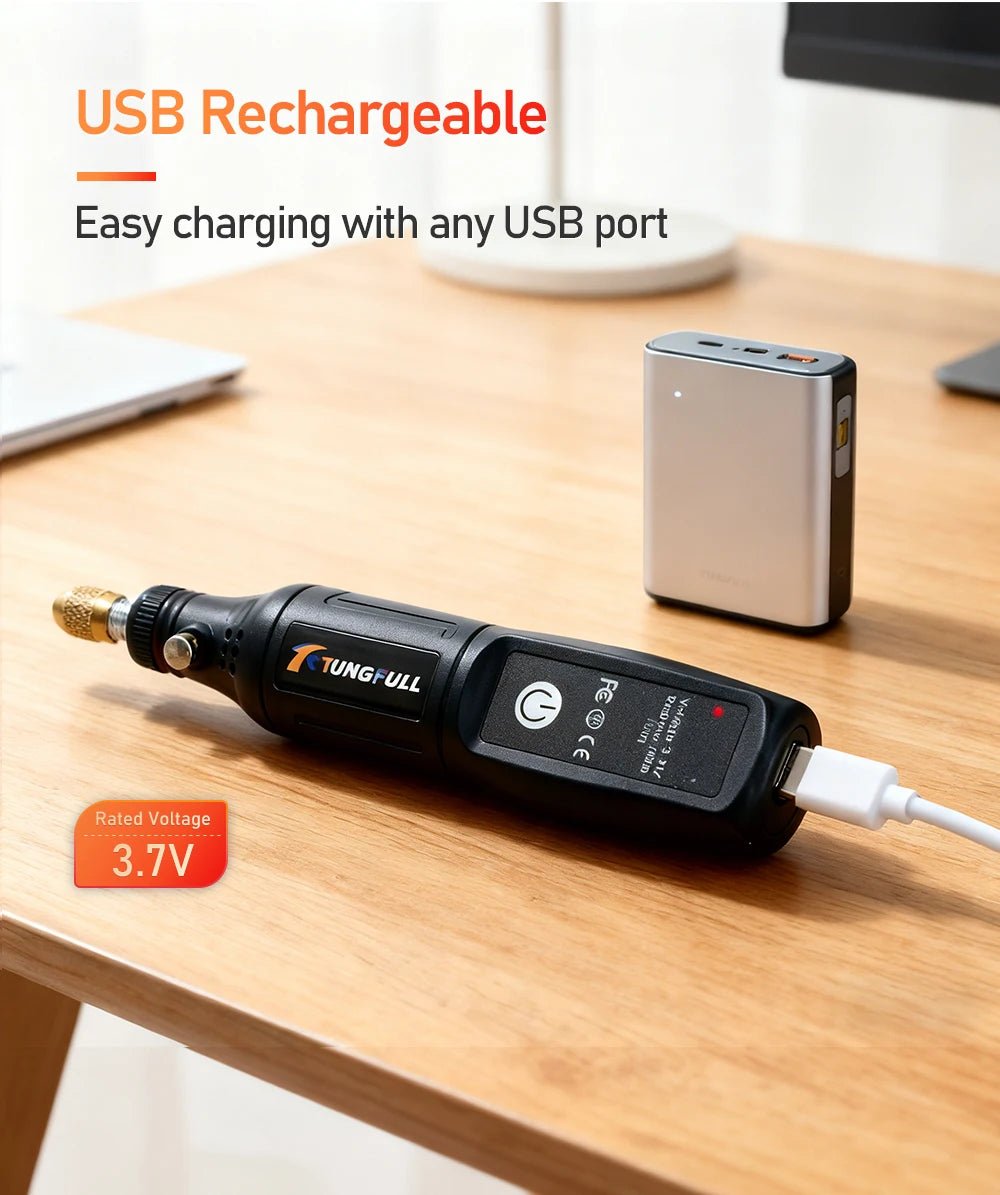 Mini Electric Drill USB Wireless Mini Handheld Drill Rotary Tool Woodworking Engraving Pen Dremel Tools for Jewelry Metal Glass - Cozy & Co. Market