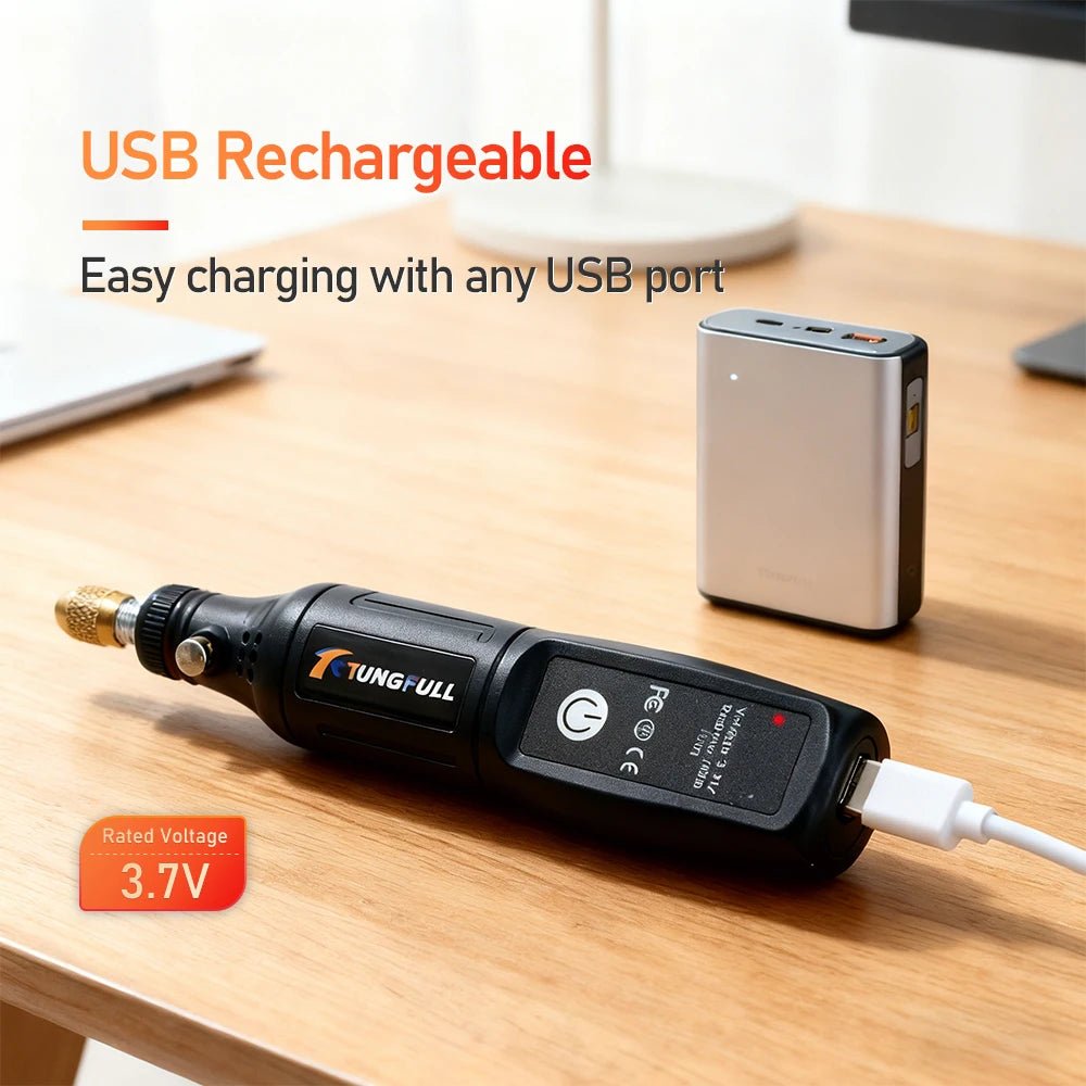 Mini Electric Drill USB Wireless Mini Handheld Drill Rotary Tool Woodworking Engraving Pen Dremel Tools for Jewelry Metal Glass - Cozy & Co. Market