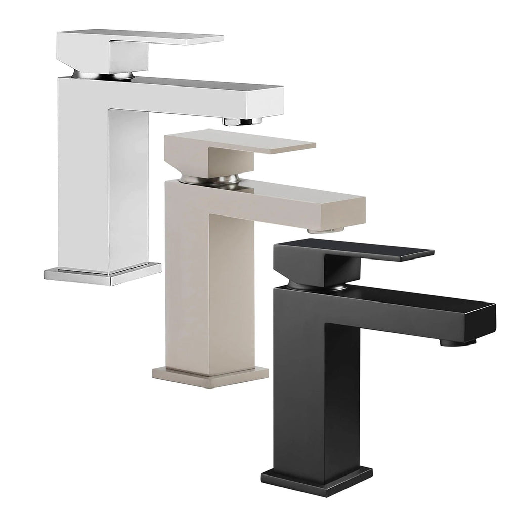 Modern UPC Brass Brushed Nickel Single Hole Bathroom Basin Faucet Ceramic Valve Core US Warehouse Mixers Taps - Cozy & Co. Market