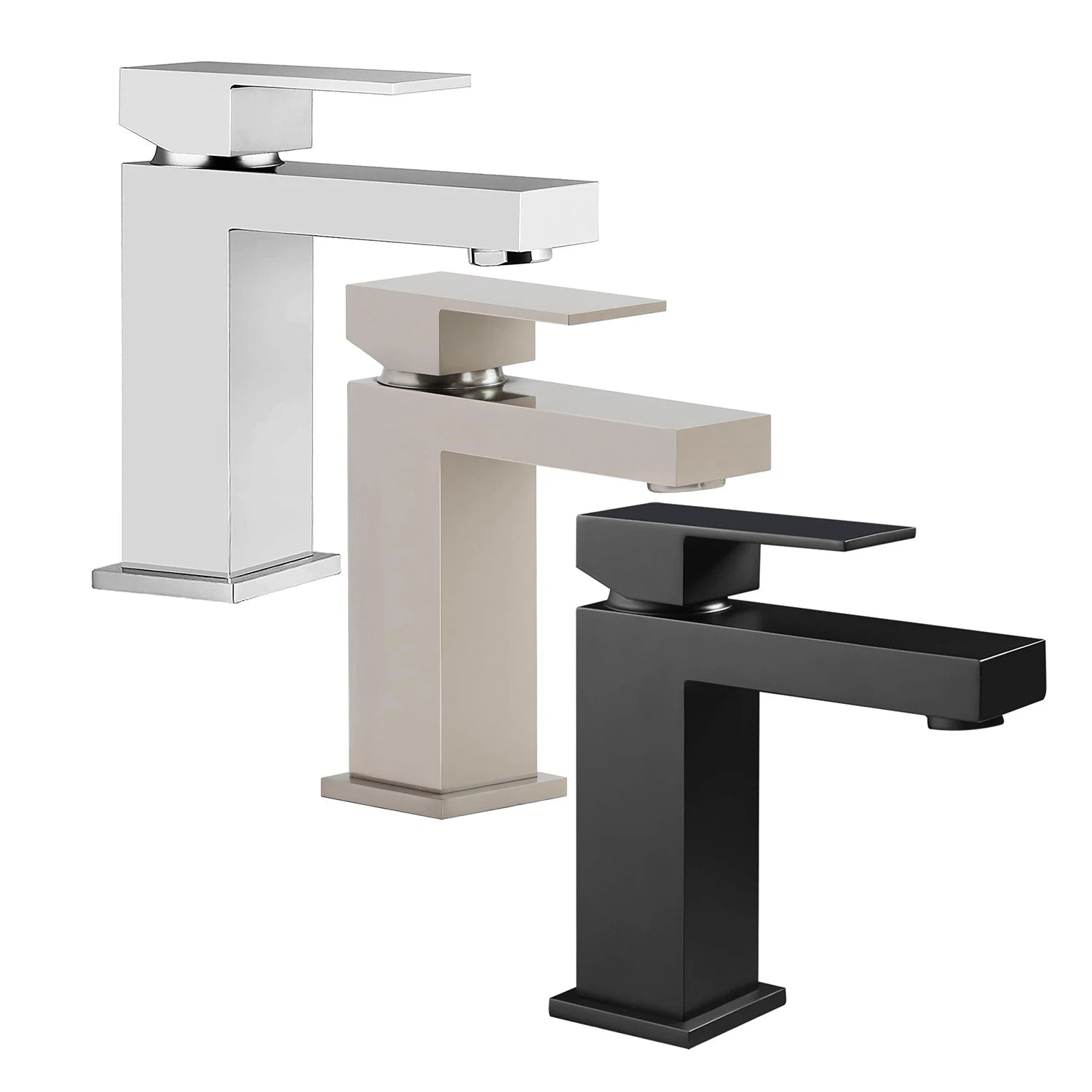 Modern UPC Brass Brushed Nickel Single Hole Bathroom Basin Faucet Ceramic Valve Core US Warehouse Mixers Taps - Cozy & Co. Market