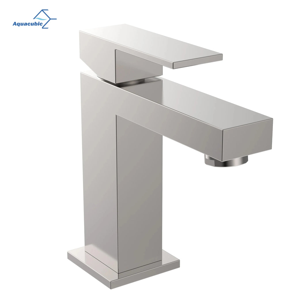 Modern UPC Brass Brushed Nickel Single Hole Bathroom Basin Faucet Ceramic Valve Core US Warehouse Mixers Taps - Cozy & Co. Market