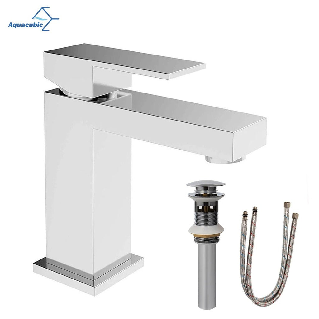 Modern UPC Brass Brushed Nickel Single Hole Bathroom Basin Faucet Ceramic Valve Core US Warehouse Mixers Taps - Cozy & Co. Market