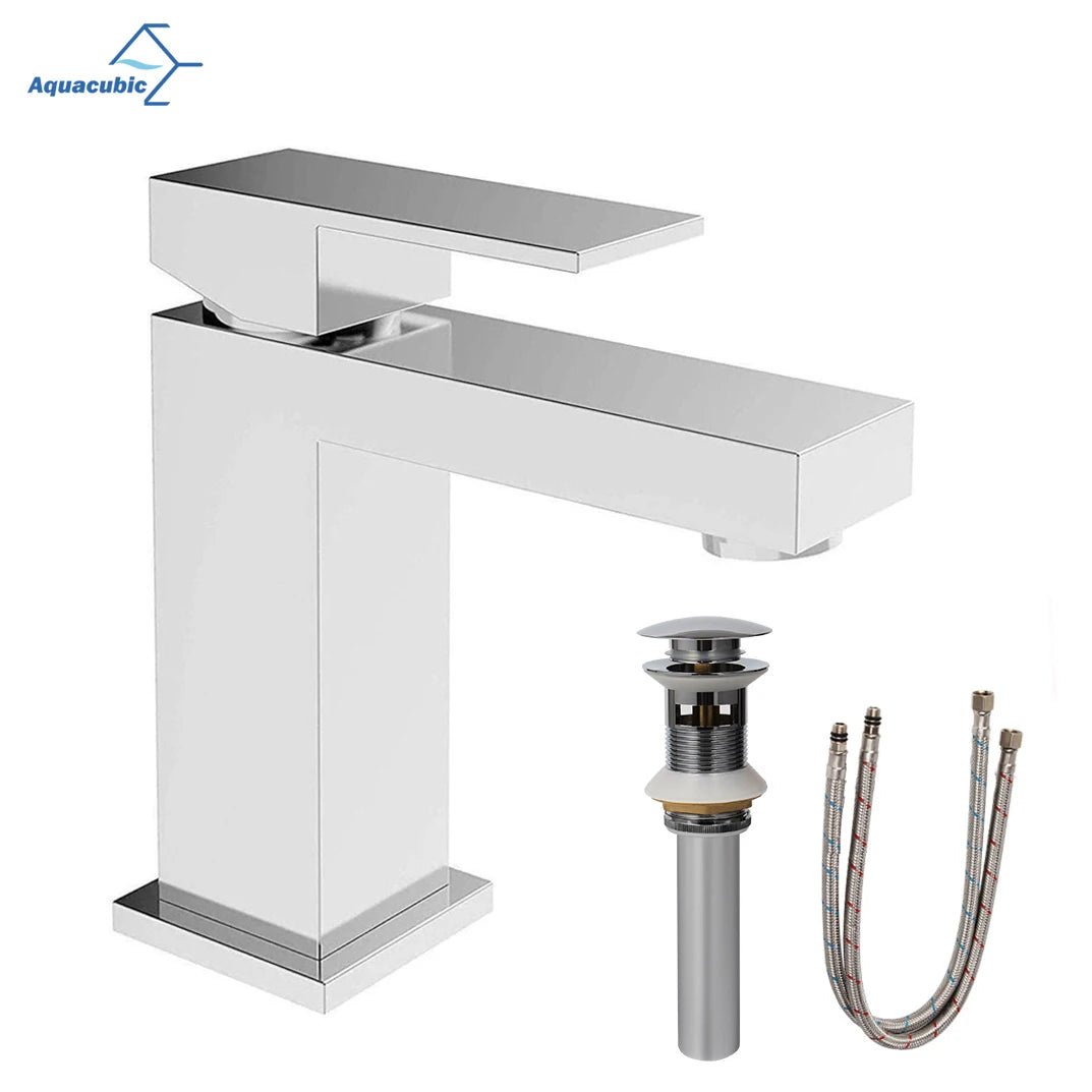 Modern UPC Brass Brushed Nickel Single Hole Bathroom Basin Faucet Ceramic Valve Core US Warehouse Mixers Taps - Cozy & Co. Market
