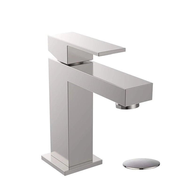 Modern UPC Brass Brushed Nickel Single Hole Bathroom Basin Faucet Ceramic Valve Core US Warehouse Mixers Taps - Cozy & Co. Market