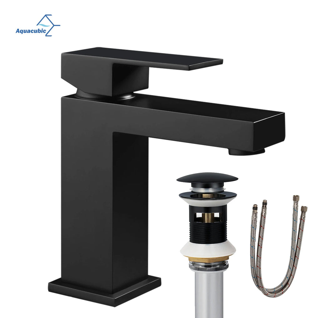 Modern UPC Brass Brushed Nickel Single Hole Bathroom Basin Faucet Ceramic Valve Core US Warehouse Mixers Taps - Cozy & Co. Market