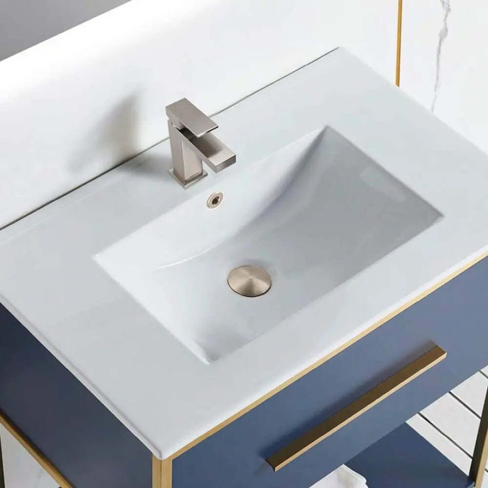 Modern UPC Brass Brushed Nickel Single Hole Bathroom Basin Faucet Ceramic Valve Core US Warehouse Mixers Taps - Cozy & Co. Market