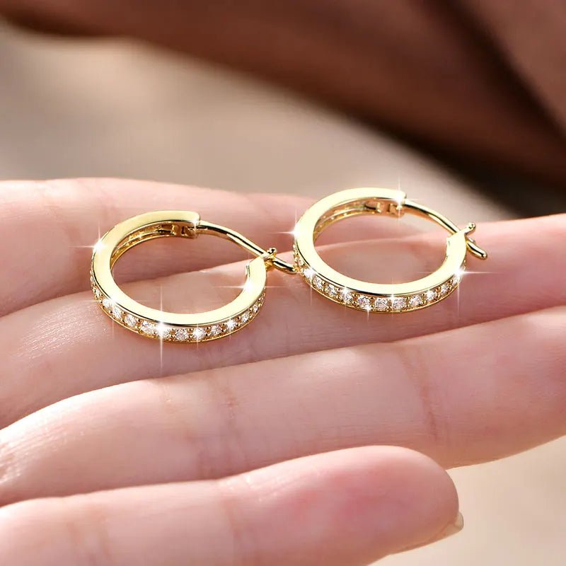 Moissanite Unisex Bridal Anniversary Gift Channel Setting Round Cut D VVS1 Moissanite Classic Hoop Earrings for Men and Women - Cozy & Co. Market