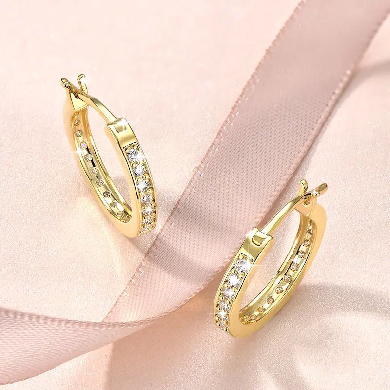 Moissanite Unisex Bridal Anniversary Gift Channel Setting Round Cut D VVS1 Moissanite Classic Hoop Earrings for Men and Women - Cozy & Co. Market