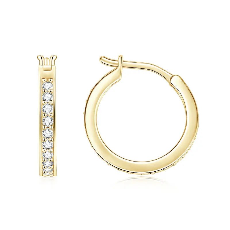 Moissanite Unisex Bridal Anniversary Gift Channel Setting Round Cut D VVS1 Moissanite Classic Hoop Earrings for Men and Women - Cozy & Co. Market