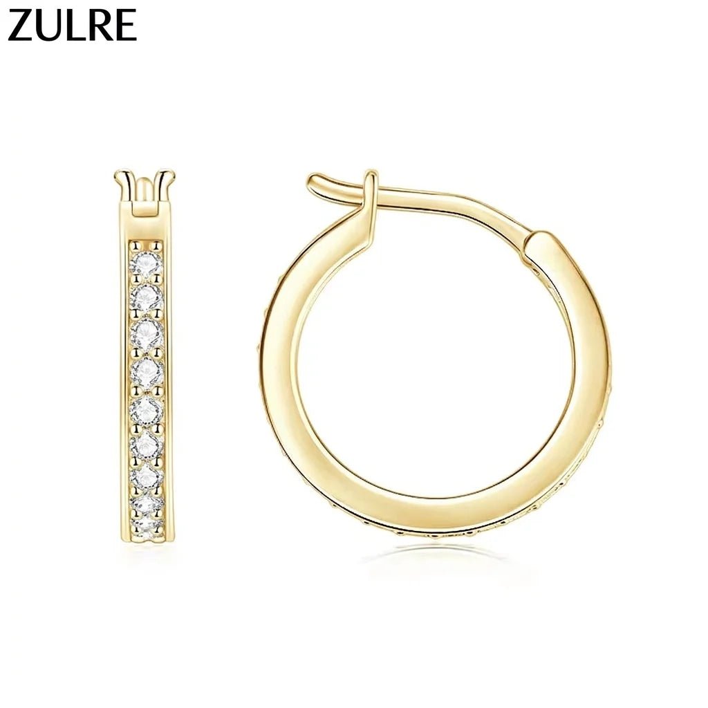Moissanite Unisex Bridal Anniversary Gift Channel Setting Round Cut D VVS1 Moissanite Classic Hoop Earrings for Men and Women - Cozy & Co. Market