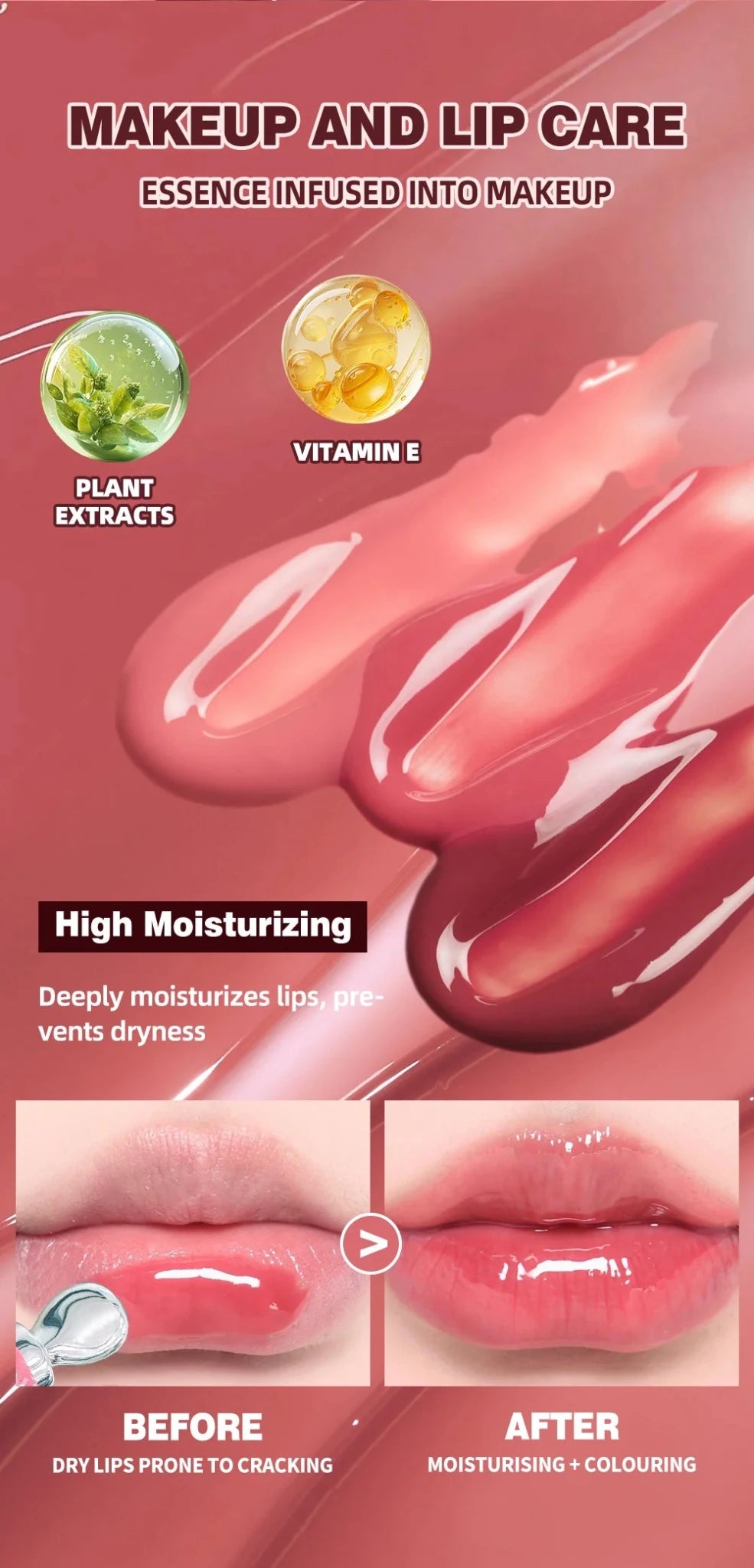 Moisturizing Lip Lotion Essence Volumizing Lip Glaze Women's Moisturizing and Moisturizing Natural Lip Gloss Hydrating Lip Gloss - Cozy & Co. Market