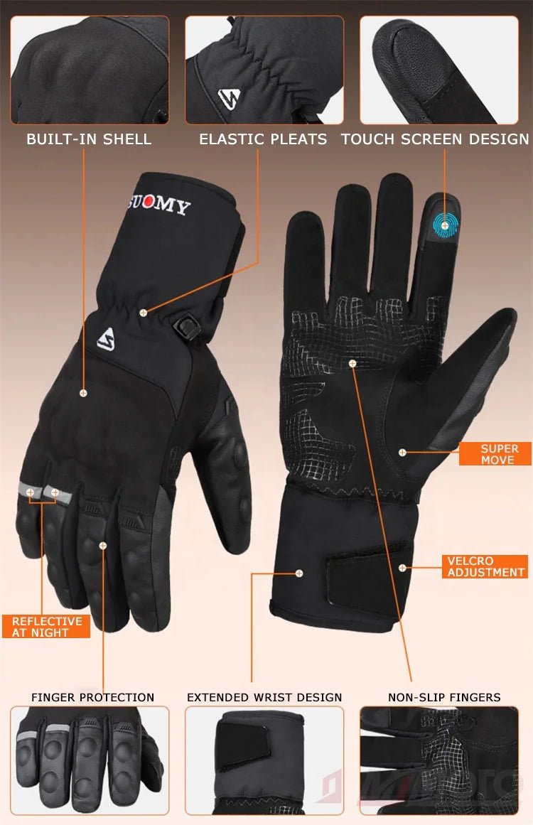 Motorcycle Gloves Windproof Waterproof Guantes Moto Men Motorbike Riding Gloves Touch Screen Moto Motocross Racing Gloves Winter - Cozy & Co. Market