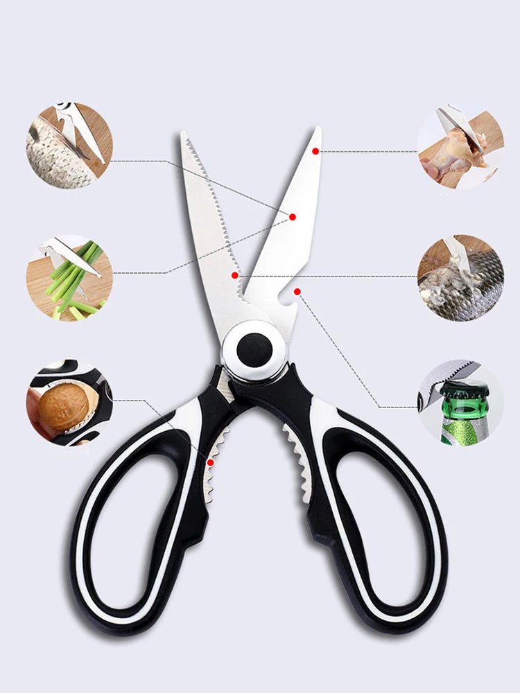 Multifunctional kitchen scissors Household kill fish cut vegetables roast broiler bone scissors Stainless steel scissors - Cozy & Co. Market