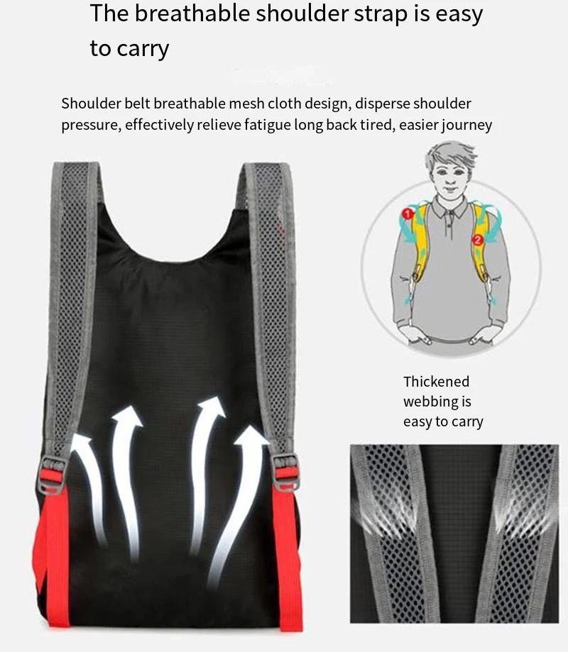 Multifunctional Outdoor Folding Backpack High Density Lightweight Waterproof Nylon Fabric Sports Bag for Camping Hiking Travel - Cozy & Co. Market