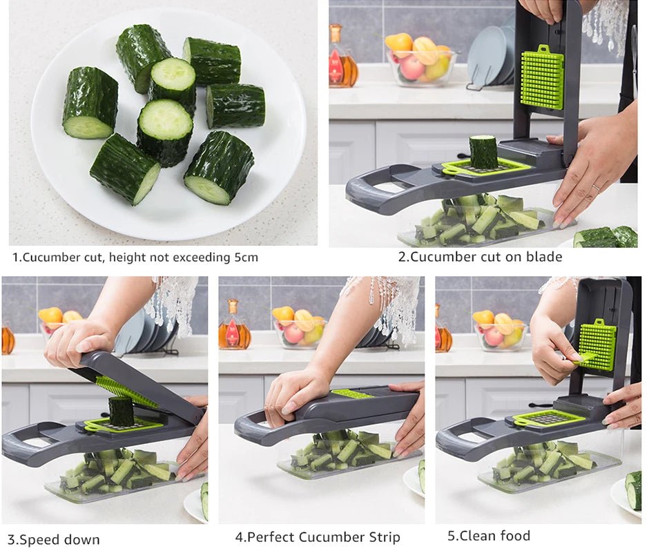 Multifunctional Vegetable Chopper & Grater — Manual Slicer & Shredder - Cozy & Co. Market