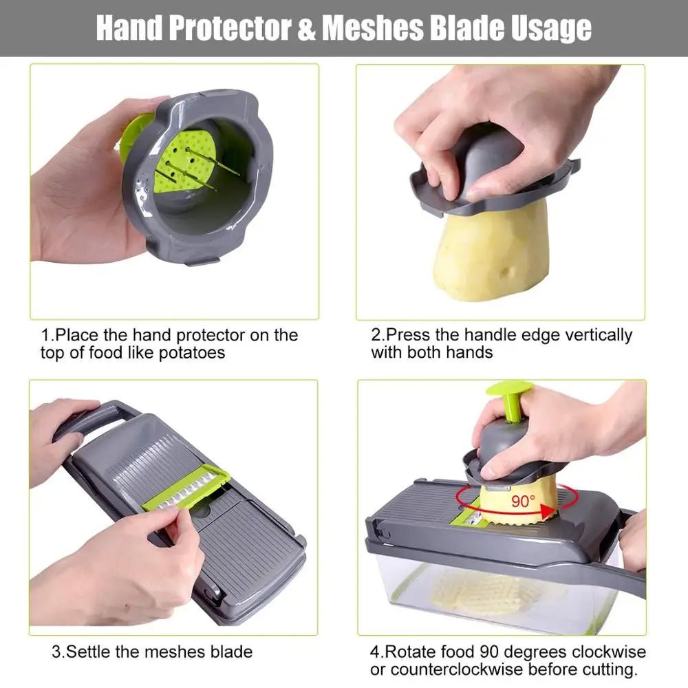 Multifunctional Vegetable Chopper & Grater — Manual Slicer & Shredder - Cozy & Co. Market