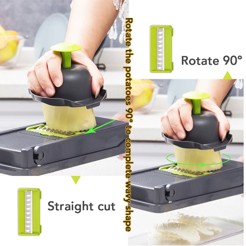 Multifunctional Vegetable Chopper & Grater — Manual Slicer & Shredder - Cozy & Co. Market
