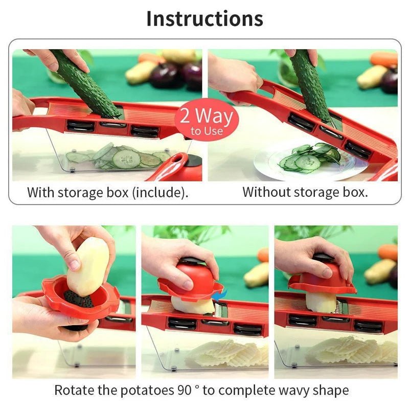 Multifunctional Vegetable Chopper & Grater — Manual Slicer & Shredder - Cozy & Co. Market
