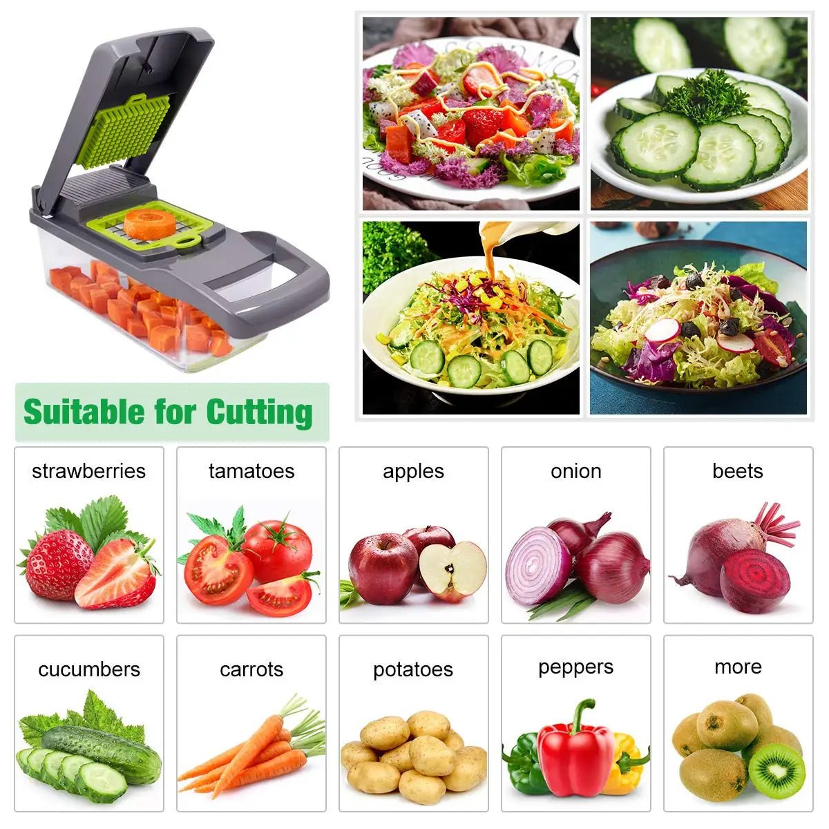 Multifunctional Vegetable Chopper & Grater — Manual Slicer & Shredder - Cozy & Co. Market