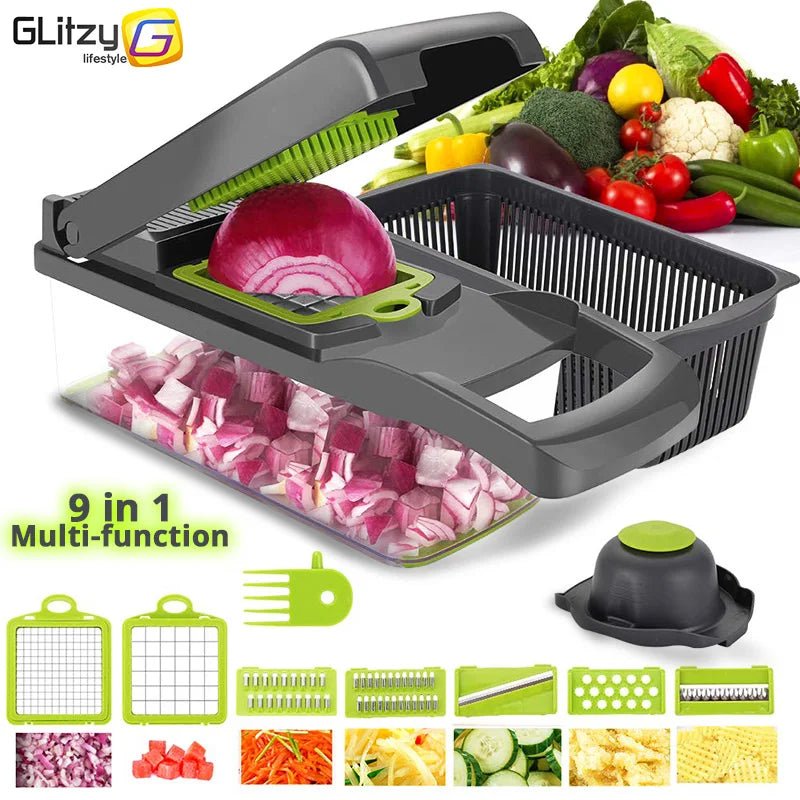 Multifunctional Vegetable Chopper & Grater — Manual Slicer & Shredder - Cozy & Co. Market