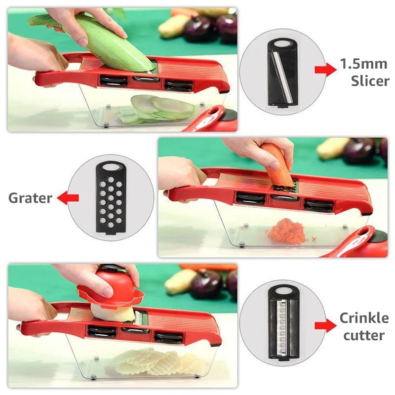Multifunctional Vegetable Chopper & Grater — Manual Slicer & Shredder - Cozy & Co. Market