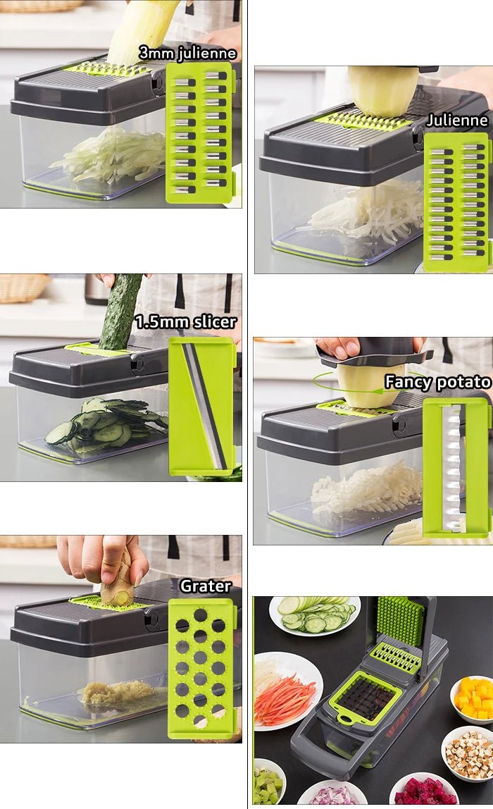 Multifunctional Vegetable Chopper & Grater — Manual Slicer & Shredder - Cozy & Co. Market
