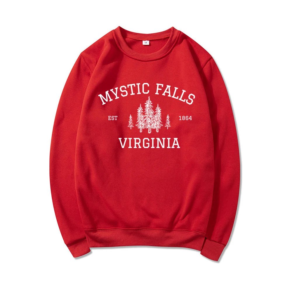 Mystic Falls Virginia Sweatshirt Vampire Fan Sweater Salvatore Brothers Hoodie Unisex Long Sleeve Sweatshirts Casual Pullovers - Cozy & Co. Market