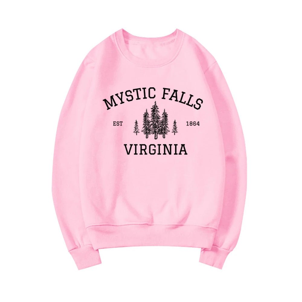 Mystic Falls Virginia Sweatshirt Vampire Fan Sweater Salvatore Brothers Hoodie Unisex Long Sleeve Sweatshirts Casual Pullovers - Cozy & Co. Market
