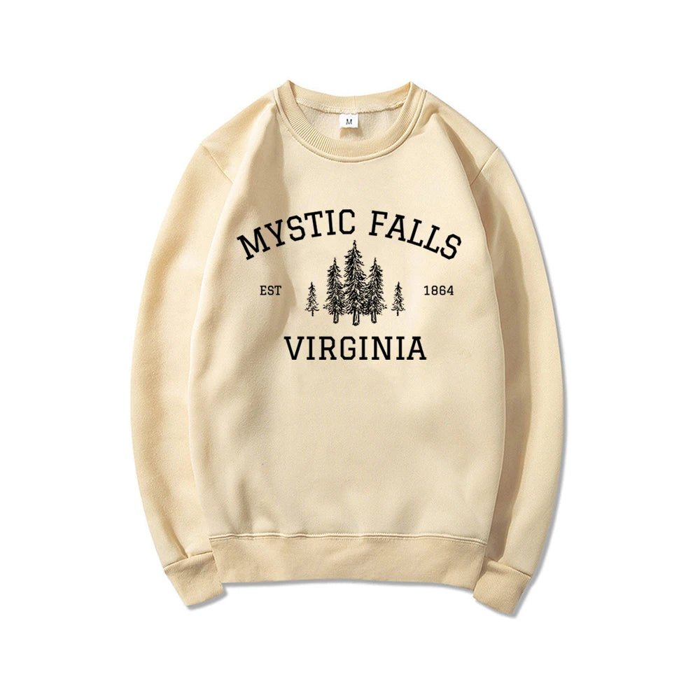 Mystic Falls Virginia Sweatshirt Vampire Fan Sweater Salvatore Brothers Hoodie Unisex Long Sleeve Sweatshirts Casual Pullovers - Cozy & Co. Market