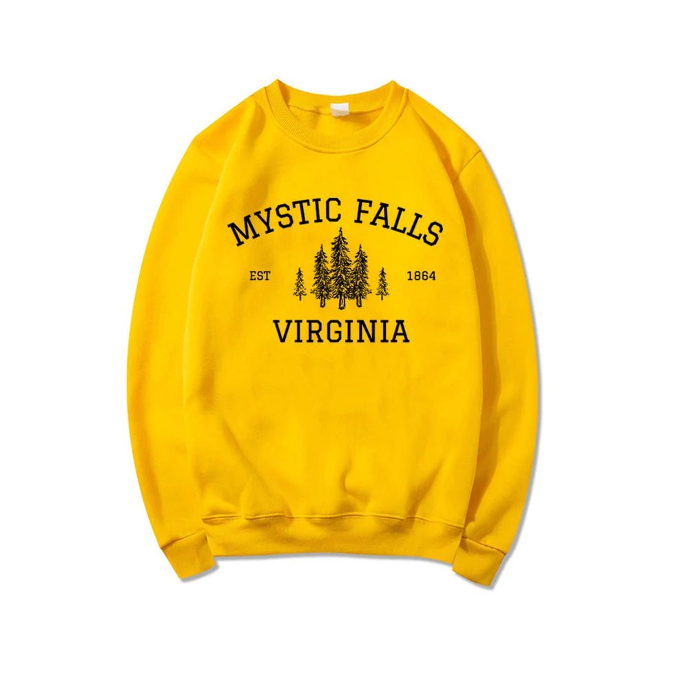Mystic Falls Virginia Sweatshirt Vampire Fan Sweater Salvatore Brothers Hoodie Unisex Long Sleeve Sweatshirts Casual Pullovers - Cozy & Co. Market