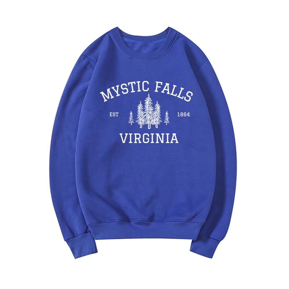 Mystic Falls Virginia Sweatshirt Vampire Fan Sweater Salvatore Brothers Hoodie Unisex Long Sleeve Sweatshirts Casual Pullovers - Cozy & Co. Market
