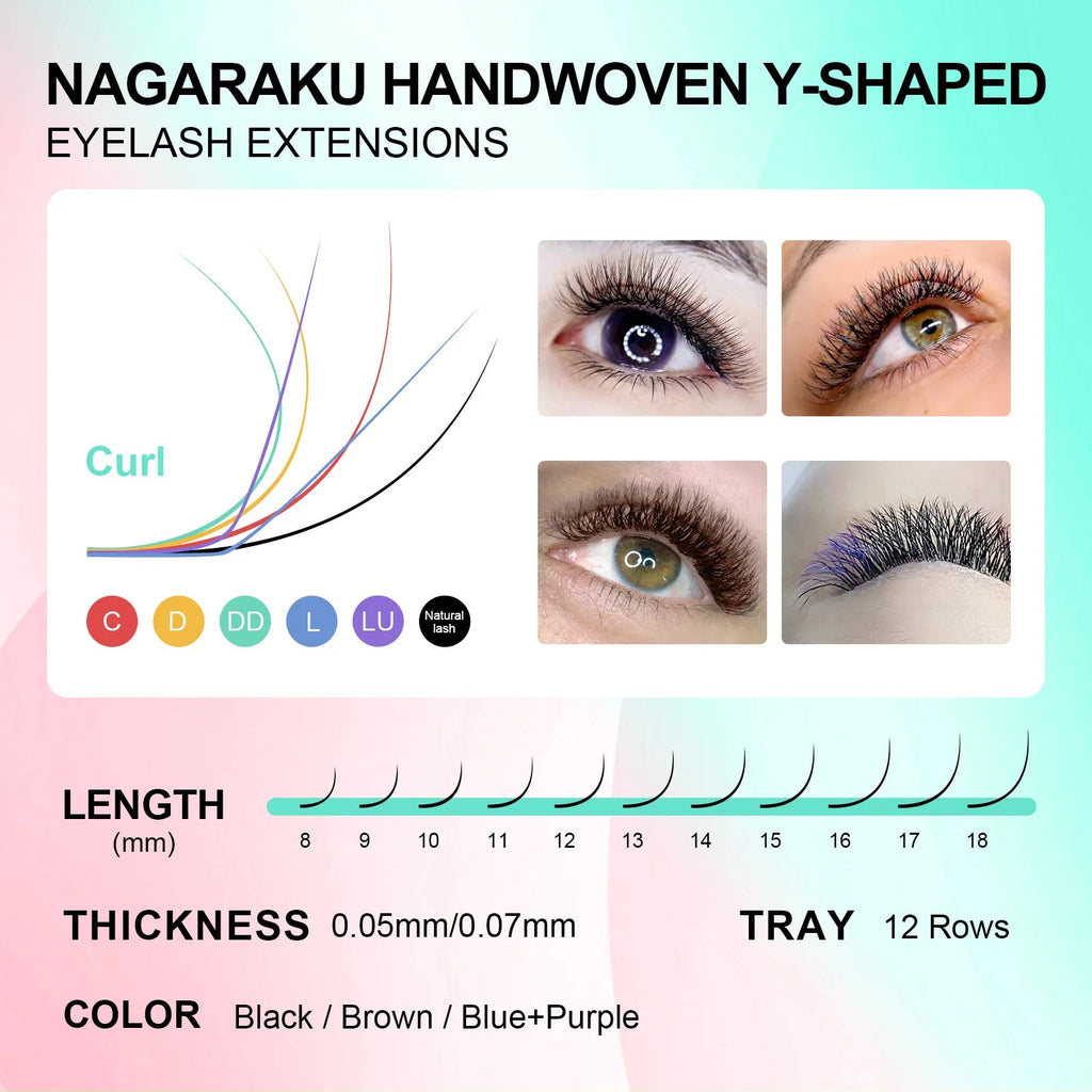 NAGARAKU YY Shape Hand Woven Premium Eyelashes Extension - Cozy & Co. Market