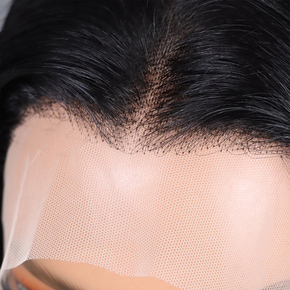 Natural Human Bob Wig Pre Plucked Baby Hair 180% Density Short Front Transparent for Natural Black Women Straight Bob Frontal - Cozy & Co. Market