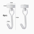 Neodymium Magnetic Hooks 5KG - 360° Rotating No Drill Hangers for Fridge/Doors, 4PCs Heavy Duty Kitchen Organizer (Black/White) - Cozy & Co. Market
