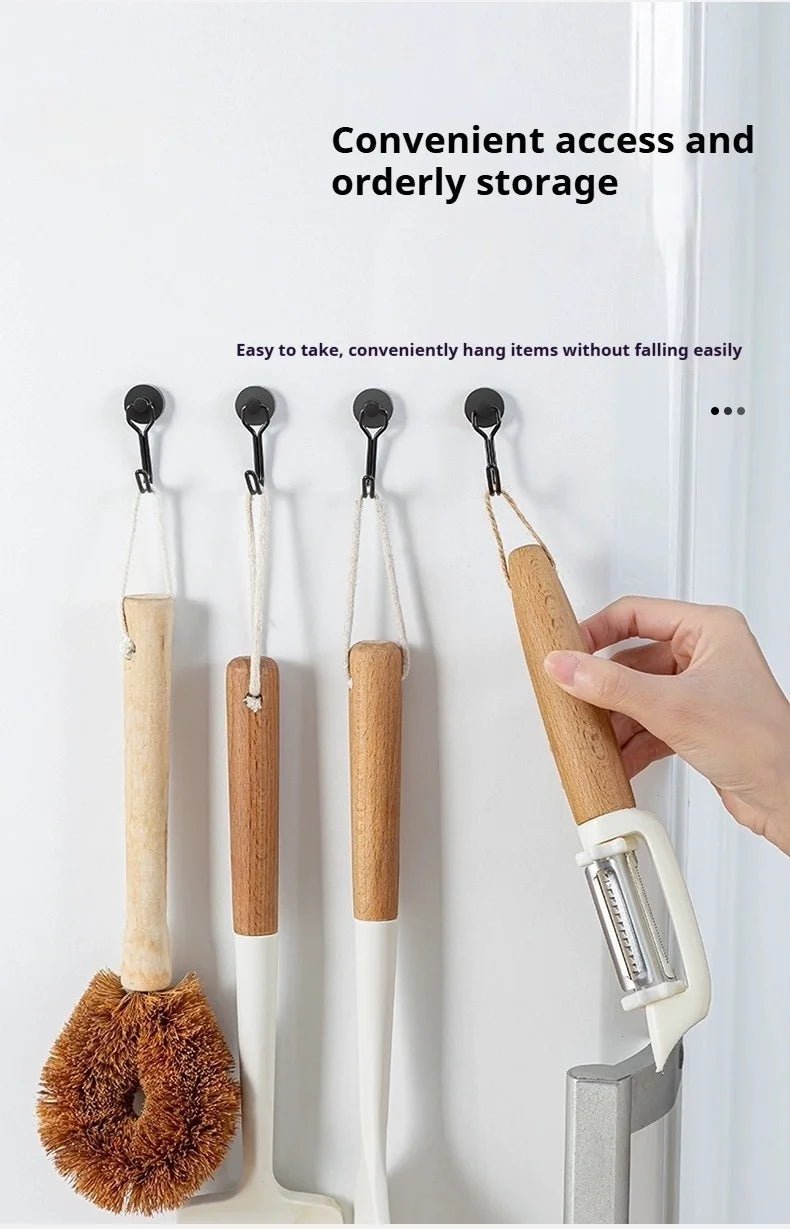 Neodymium Magnetic Hooks 5KG - 360° Rotating No Drill Hangers for Fridge/Doors, 4PCs Heavy Duty Kitchen Organizer (Black/White) - Cozy & Co. Market