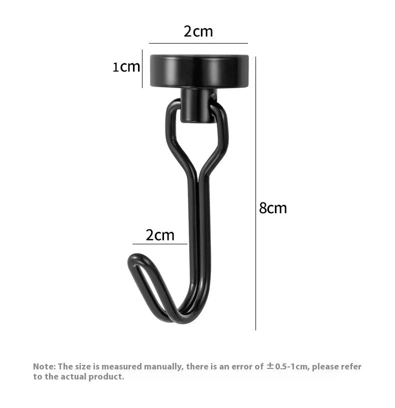 Neodymium Magnetic Hooks 5KG - 360° Rotating No Drill Hangers for Fridge/Doors, 4PCs Heavy Duty Kitchen Organizer (Black/White) - Cozy & Co. Market