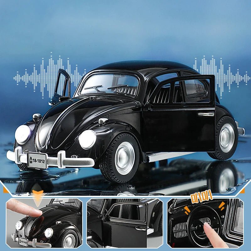New 1:18 Classic Car Beetle 1955 Alloy Car Model Sound and Light Pull Back Children's Toy Collectibles Birthday gift - Cozy & Co. Market