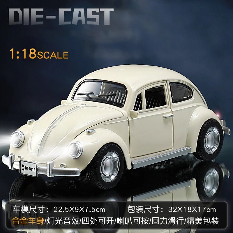 New 1:18 Classic Car Beetle 1955 Alloy Car Model Sound and Light Pull Back Children's Toy Collectibles Birthday gift - Cozy & Co. Market