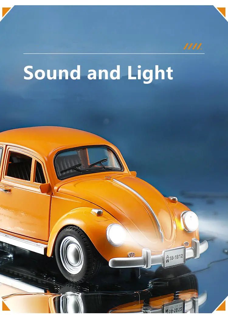 New 1:18 Classic Car Beetle 1955 Alloy Car Model Sound and Light Pull Back Children's Toy Collectibles Birthday gift - Cozy & Co. Market
