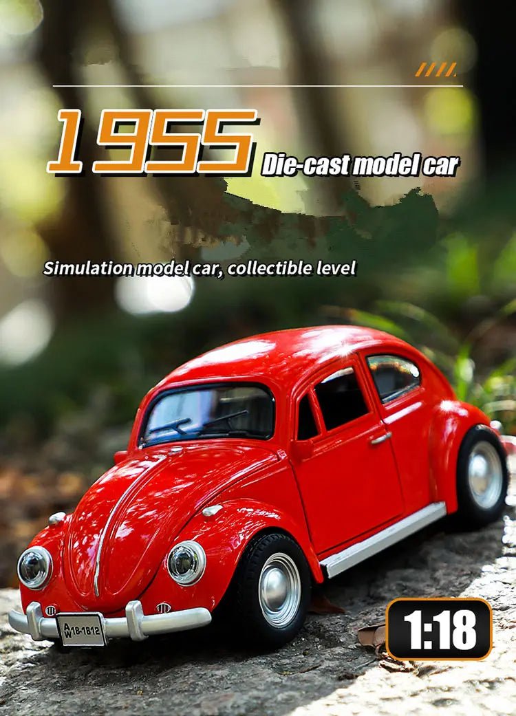 New 1:18 Classic Car Beetle 1955 Alloy Car Model Sound and Light Pull Back Children's Toy Collectibles Birthday gift - Cozy & Co. Market