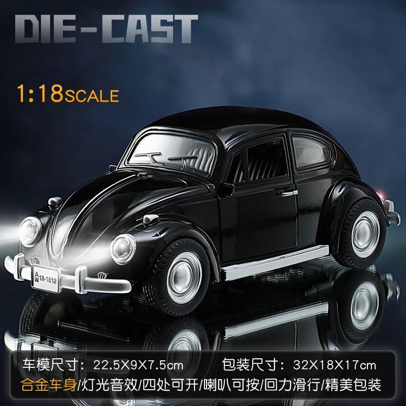 New 1:18 Classic Car Beetle 1955 Alloy Car Model Sound and Light Pull Back Children's Toy Collectibles Birthday gift - Cozy & Co. Market