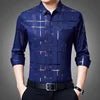 New Arrival Men's Casual Long Sleeve Satin Blouse Shirt Loose Fit Stand Collar Anti-Wrinkle Autumn Stripe Print Wholesale - Cozy & Co. Market