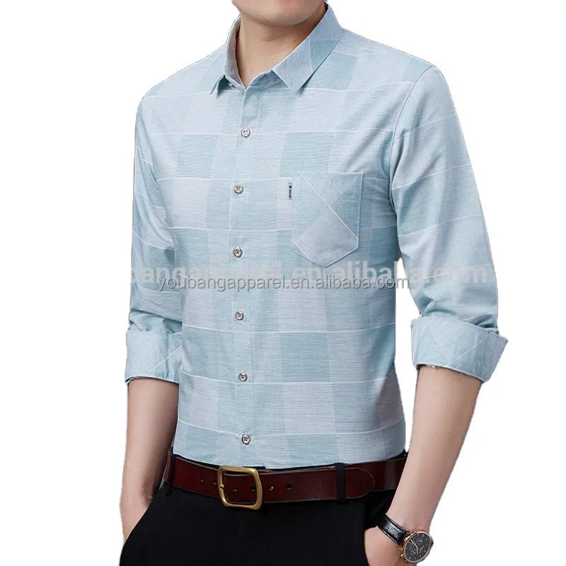New Arrival Men's Casual Long Sleeve Satin Blouse Shirt Loose Fit Stand Collar Anti-Wrinkle Autumn Stripe Print Wholesale - Cozy & Co. Market