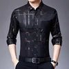 New Arrival Men's Casual Long Sleeve Satin Blouse Shirt Loose Fit Stand Collar Anti-Wrinkle Autumn Stripe Print Wholesale - Cozy & Co. Market