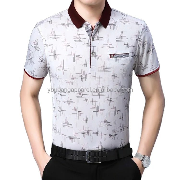 New Arrival Men's Casual Long Sleeve Satin Blouse Shirt Loose Fit Stand Collar Anti-Wrinkle Autumn Stripe Print Wholesale - Cozy & Co. Market