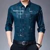 New Arrival Men's Casual Long Sleeve Satin Blouse Shirt Loose Fit Stand Collar Anti-Wrinkle Autumn Stripe Print Wholesale - Cozy & Co. Market