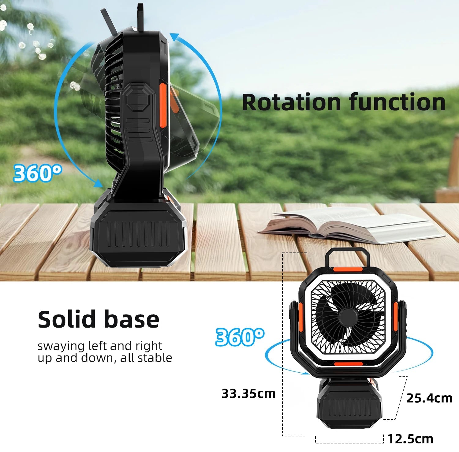 New Arrival Rechargeable Fan 40000mAh Portable 4 Levels Speed Long Battery Camp Fan with 5 Lighting for Outdoor Camping Picnic - Cozy & Co. Market