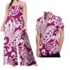New Arrivals 2023 Luxury Design Match Clothes for Couple Polynesian Tapa Tribal Plus Size Fashion Custom Set of Couples 1 MOQ - Cozy & Co. Market