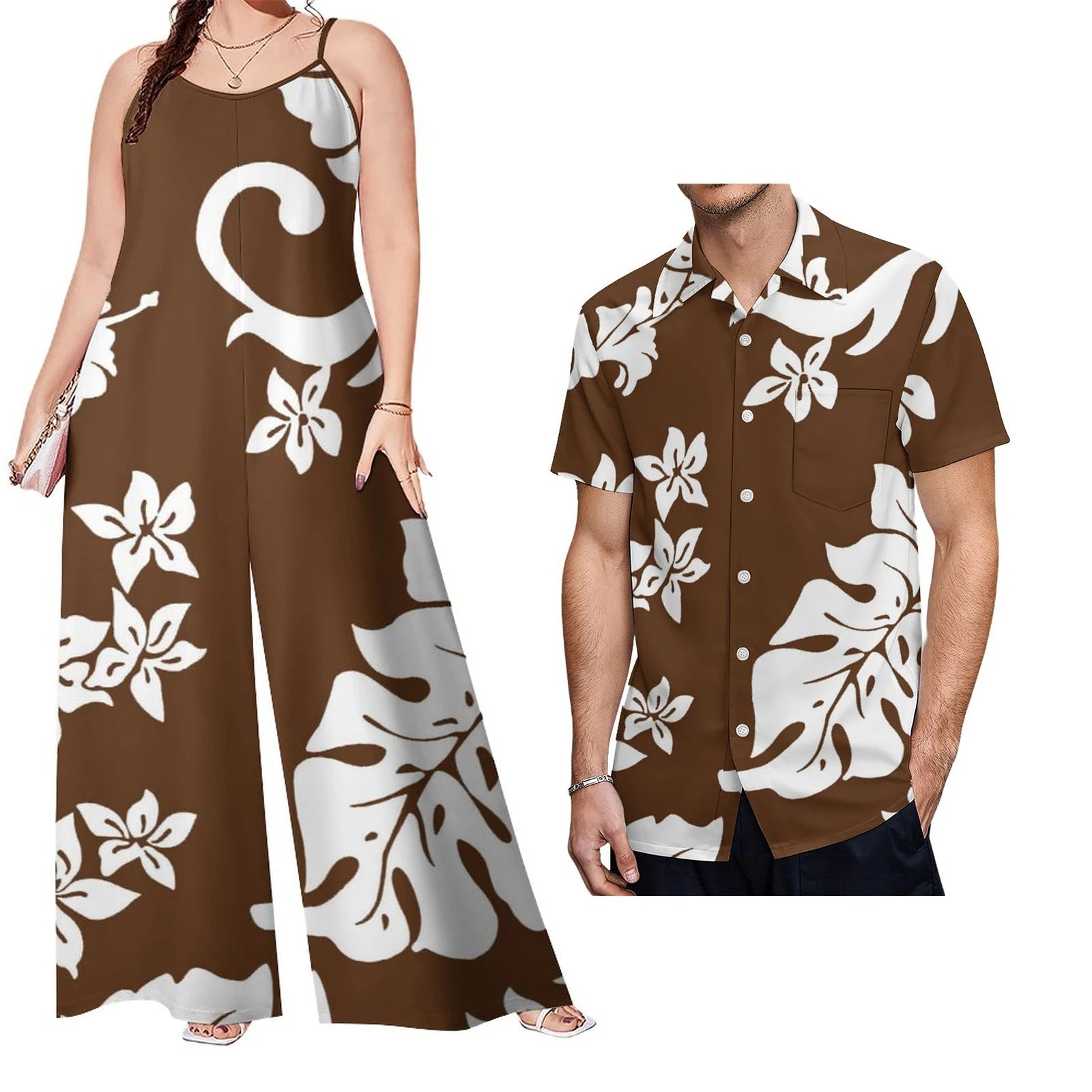 New Arrivals 2023 Luxury Design Match Clothes for Couple Polynesian Tapa Tribal Plus Size Fashion Custom Set of Couples 1 MOQ - Cozy & Co. Market