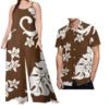 New Arrivals 2023 Luxury Design Match Clothes for Couple Polynesian Tapa Tribal Plus Size Fashion Custom Set of Couples 1 MOQ - Cozy & Co. Market